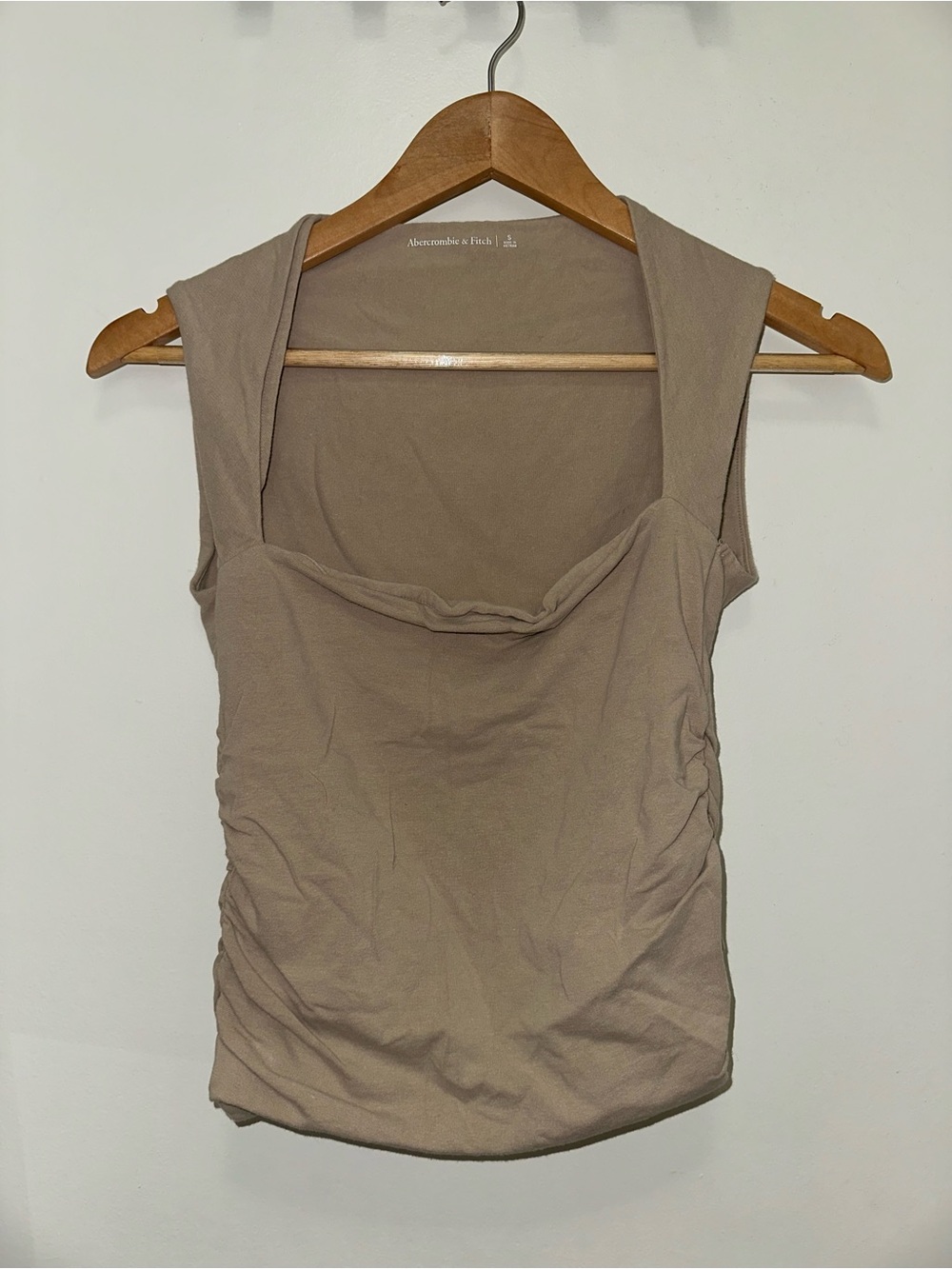 Abercrombie & Fitch Taupe Ruched Tank Top